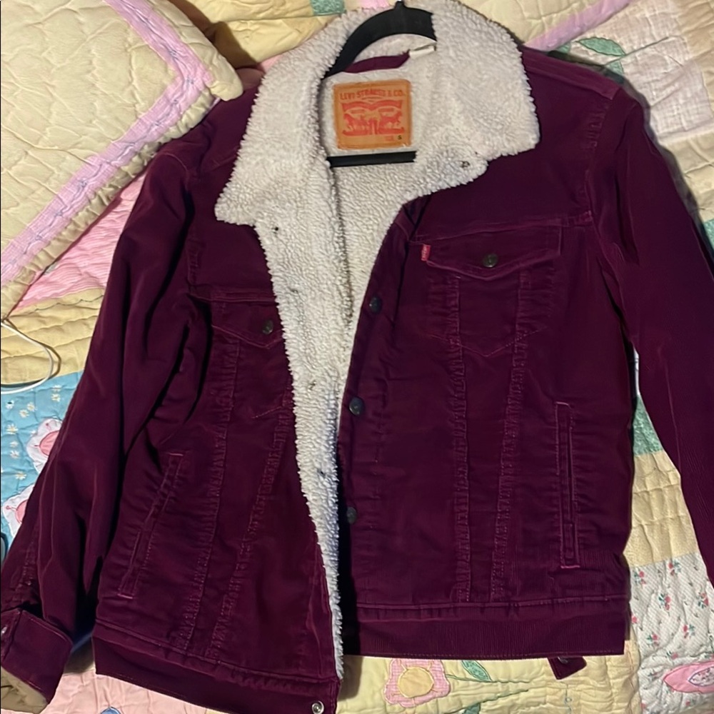 Levi's Women's Burgundy Sherpa-Lined Jacket